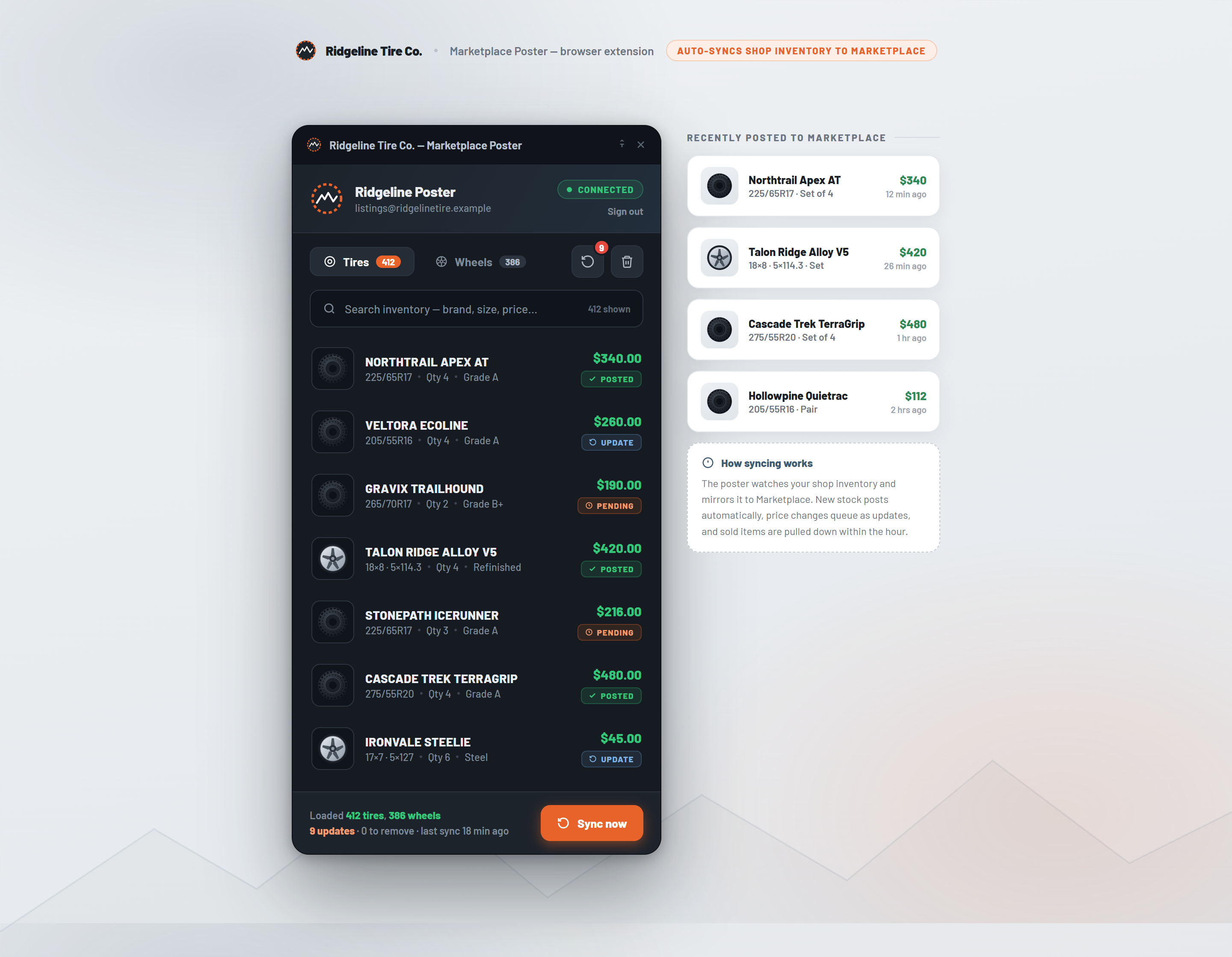 Marketplace auto-poster screen
